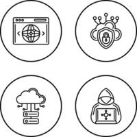 Cloud Security and Website Icon vector