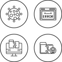 Virus and Error Code Icon vector