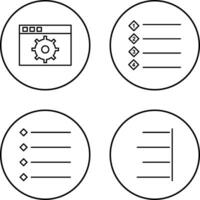settings and numbered lists Icon vector