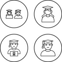 Graduates and Female Graduate Icon vector