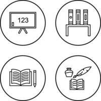 Classroom Board and Bookstand Icon vector