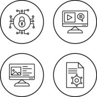 Data Security and Content Production Icon vector