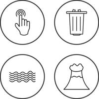 danger of hand press and garbage Icon vector