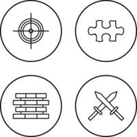Target and Puzzle Piece Icon vector