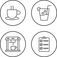 hot coffee and whiskey sour Icon vector