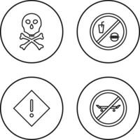 death sign and no foods or drink Icon vector