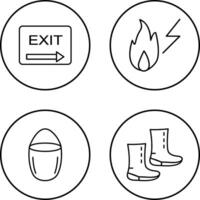 exit and electricity fire Icon vector