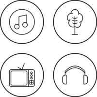 Music Player and Tree Icon vector