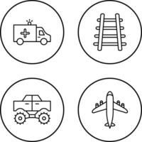 Ambulance and Train tack Icon vector