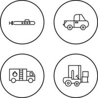 Submarine and Pickup Icon vector