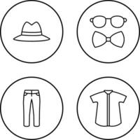 sombrero y hipster estilo icono vector