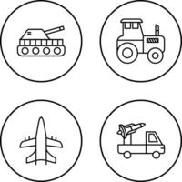 Tank and Tractor Icon vector