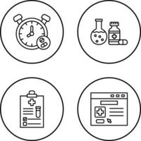 Clock and test tube Icon vector