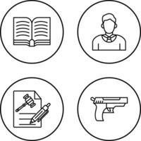 Book and Judge Icon vector