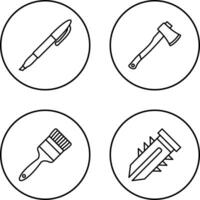 Marker and Axe Icon vector