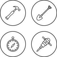 Shovel and Nail Icon vector