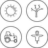 Sun and Tree Icon vector