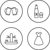 cervezas tostado y cerveza icono vector