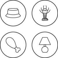 Men Hat and Lobster Icon vector