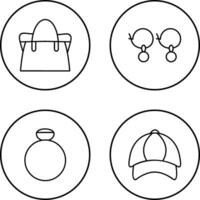 bolso y pendientes icono vector