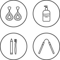 Earring and Lotion Icon vector