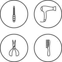 Nail File and Hair Dryer Icon vector