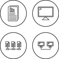 Reports and Computer Icon vector