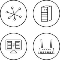 Internet and Server Network Icon vector