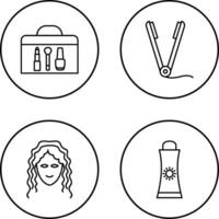 Cosmetics and Straightener Icon vector