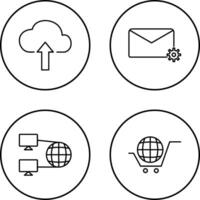 Upload to Cloud and Message Settings Icon vector