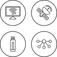 Disconnected Network and Satellite Icon vector