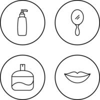 cosmético producto y espejo icono vector