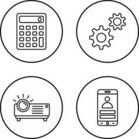 Calculator and Setting Icon vector