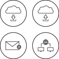 download from cloud upload to cloud Icon vector