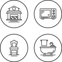 Warehouse and Microwave Icon vector