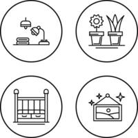 Lamps and House Plants Icon vector