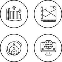 Spline Chart and Bar Graph Icon vector