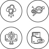 Data Protection and Data Research Icon vector