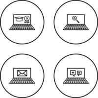 Online Degree and Find on Internet Icon vector