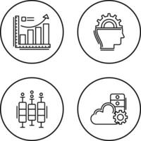 Growth Chart and Machine Learning Icon vector