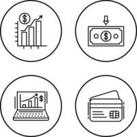 Chart Up and Money Down Icon vector