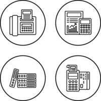 Fax and calculating Icon vector