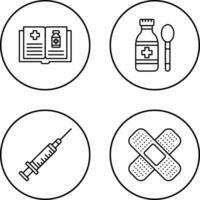 Medical Book and Syrup Icon vector