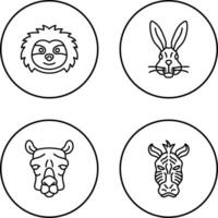 Sloth and Rabbit Icon vector