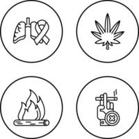 Cancer and Weed Icon vector