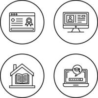 Online Certificate and Profile Icon vector