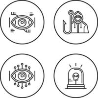 Eye Recongnition and Phishing Icon vector