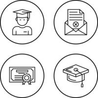 Graduate Student and Rejection Of A Letter Icon vector