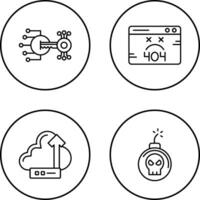 Encryption and 404 Error Icon vector