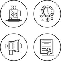 Coffee Cup and Wall Clock Icon vector